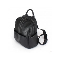 Рюкзак жен натуральная кожа OPI-8601,  1отд,  4внеш,  4внут/карм,  черный 232630