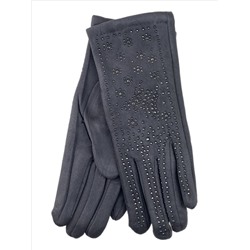 Женские перчатки из велюра, цвет темно серый