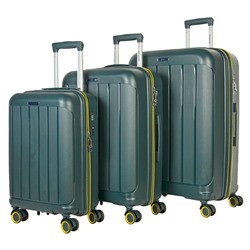 Набор из 3 чемоданов с расширением арт.11197-2 Темно-зеленый