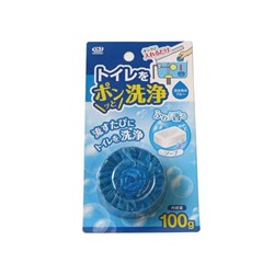 Очищающая и дезодорирующая пенящаяся таблетка для бачка унитаза, окрашивающая воду в голубой цвет Okazaki, 100 г