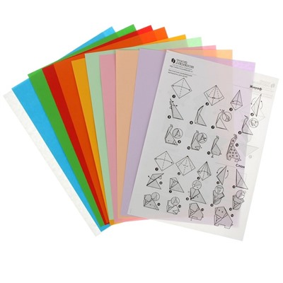 Бумага цветная для оригами и аппликации А4, 10 листов, 10 цветов "Забавная панда", со схемами, 80 г/м²