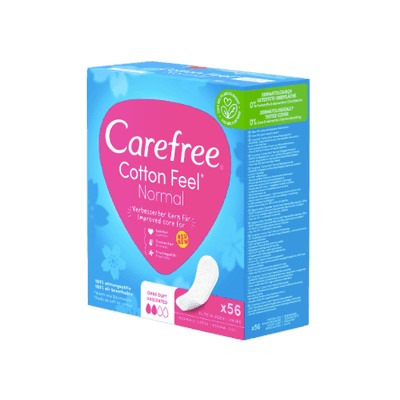 Carefree Slipeinlage Cotton Feel Normal 56 St, Прокладки ежедневные Cotton Normal 56 шт, 3 упаковки (168 шт)