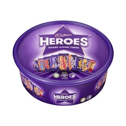 Chocolates surtidos y caramelos Heroes Cadbury rellenos de chocolate con leche