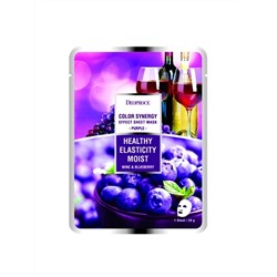 Маска тканевая на основе черники и красного винограда Color Synergy Effect Sheet Mask Purple, DEOPROCE   20 г