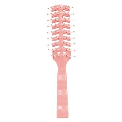 Ollin Щётка для укладки волос 730505 / Рыбья кость, 7 рядов, нейлоновые штифты, розовый, 19,5 см