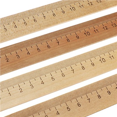Набор 4 линейки деревянные (15 см, 20 см, 25 см, 30 см)