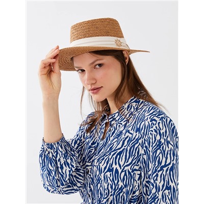 X-SIDE Biye Detaylı Kadın Hasır Fötr Şapka, XSIDE                                            
                                            Biye Detaylı Kadın Hasır Fötr Şapka