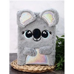 Блокнот плюшевый «Happy koala», rainbow grey, 21,5х14 см, плотность 80 гр.