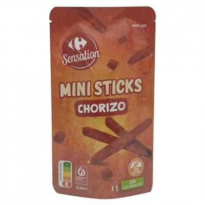 Mini Sticks Chorizo Sensation Carrefour sin gluten 50 g