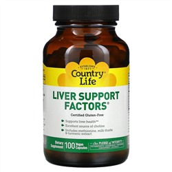 Country Life, Liver Support Factors, 100 веганских капсул