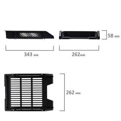 Лоток горизонтальный для бумаг BRAUBERG "Office-Expert", А4 (343х262х58 мм), сетчатый черный, 238015