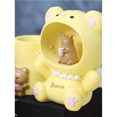 Ночник - подставка для канцелярских принадлежностей «Dream bear», yellow