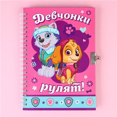 Подарочный набор: записная книжка "Скай и Эверест" на замочке и ручка, Paw Patrol