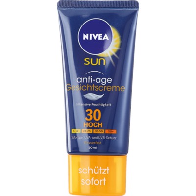 NIVEA SUN Солнцезащитный крем	 Антивозрастной эффект Gesicht LSF 30, 50 мл