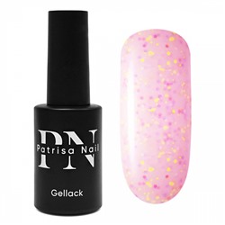 Patrisa Nail, Гель-лак Donuts №841 (розовый с цветной крошкой), 8 мл