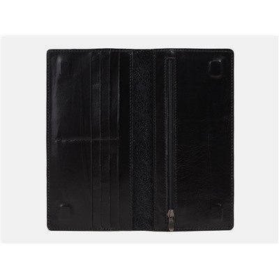 Кожаное портмоне с росписью из натуральной кожи «PR001 Black Байкерша»