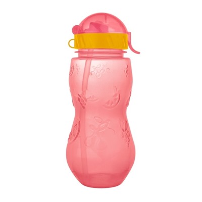 Бутылка "Fruit" с трубочкой, pink (400 ml)