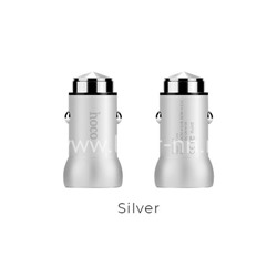 АЗУ 1 USB выход Quick Charge (5V-2.1A/9V-2.1A/12V-1.0A) HOCO Z4 (серебро)