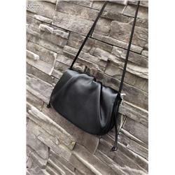 Женская сумка-седло из натуральной кожи, цвет черный