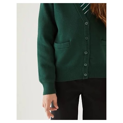 Girls' Cotton Rich School Cardigan (3-16 Yrs)