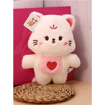 Мягкая игрушка "Heart cat", white, 22 см