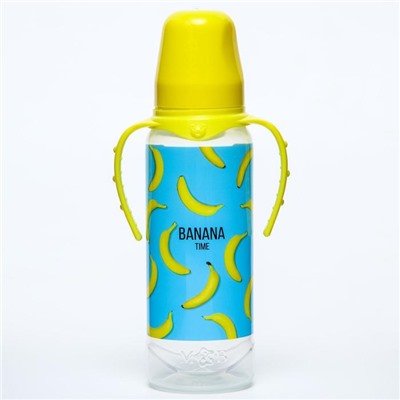 Бутылочка для кормления «Бананы», классическое горло, от0 мес, 250 мл., цилиндр, с ручками