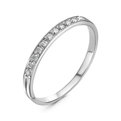 Серебряное кольцо с бесцветными фианитами - 1131