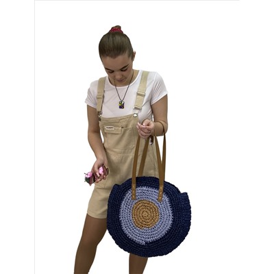 Плетеная сумка из джута , цвет синий