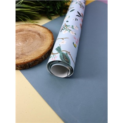 Упаковочная бумага «Flora», blue (50*70 см)
