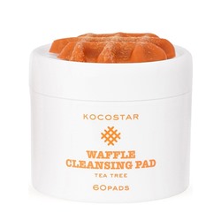 Очищающие вафельные диски для лица с экстрактом чайного дерева Waffle Cleansing Pad, Kocostar 60 шт