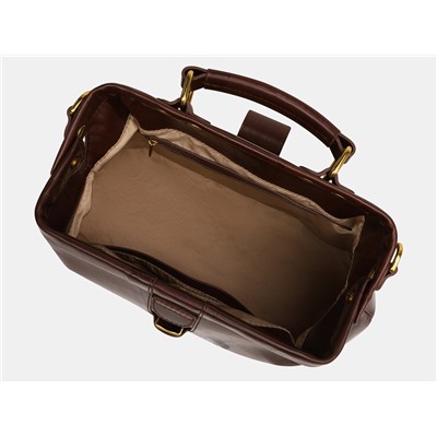 Коричневая кожаная сумка с росписью из натуральной кожи «W0023 Brown Маргарита и бегемот 2»