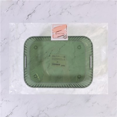 Органайзер для хранения маникюрных/косметических принадлежностей «GREEN», 24,5 × 18 × 8,5 см, цвет полупрозрачный/зелёный