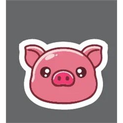 Значок ECO из дерева "Cute pig"