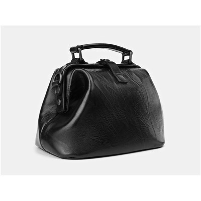 Черная кожаная женская сумка из натуральной кожи «W0013 Black PG»