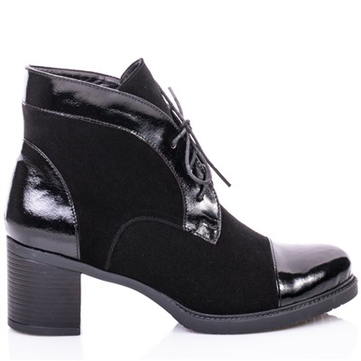Женские кожаные ботинки Shik Shoes Shik4045 Черный Лак+Замш: Под заказ