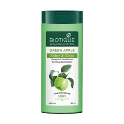 Шампунь-кондиционер с Зеленым яблоком (180 мл), Green Apple Shine & Gloss Shampoo & Conditioner, произв. Biotique