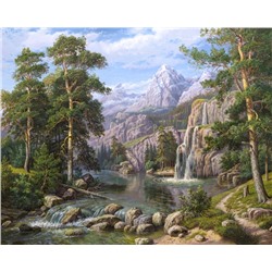 Картина по номерам 40х50 - Озеро в горах (худ. Потапов В.)