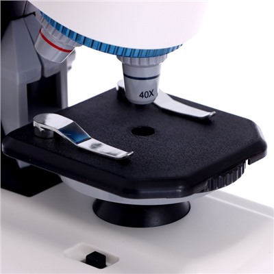 Микроскоп детский «Набор биолога в чемодане» кратность х40, х100, х640, подсветка, цвет белый