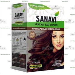 Краска для волос тон Натуральный коричневый "Sanavi"