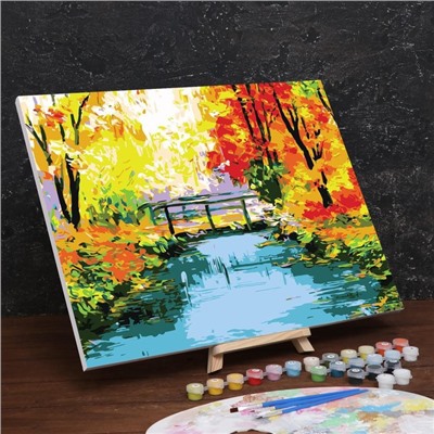 Картина по номерам на холсте с подрамником «Осенний мост», 40 х 50 см