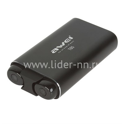 Bluetooth-гарнитура AWEI беcпроводная/Power bank 1800mAh (T85) черная