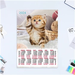 Календарь листовой "Кошки - 4" 2024 год, 30х42 см, А3
