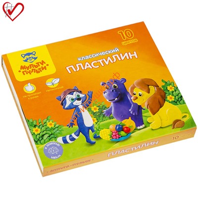 Пластилин со стеком "Приключения Енота" 10 цв. 200 г Мульти-Пульти КП_10208, КП_10208