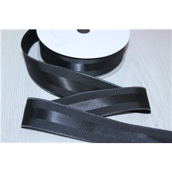 Декоративная лента с люрексом (черный, серебро), 25мм * 10 ярдов(+-1)