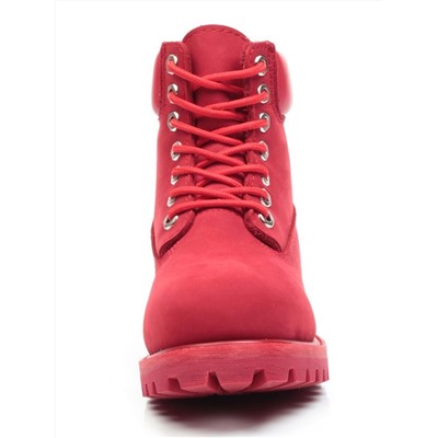 10061 RED Ботинки зимние женские (нубук, натуральная кожа, натуральный мех) размер 39