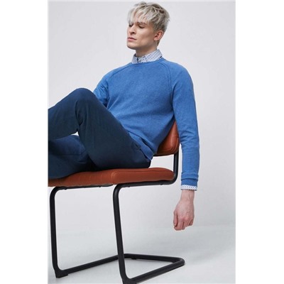 Sweter męski z fakturą kolor niebieski