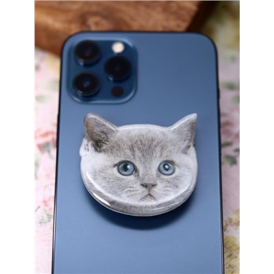 Попсокет "Beautiful cat", grey