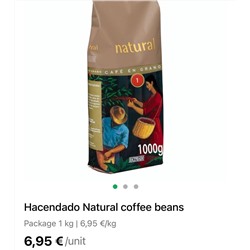Hacendado natural coffee beans
