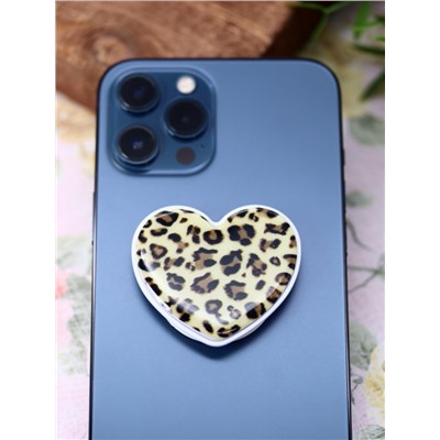 Попсокет "Heart",  leopard