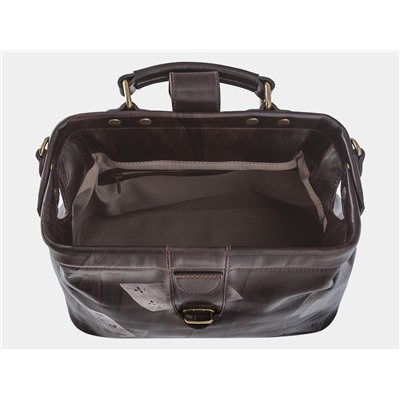 Коричневая кожаная сумка с росписью из натуральной кожи «W0023 Brown Азарт»